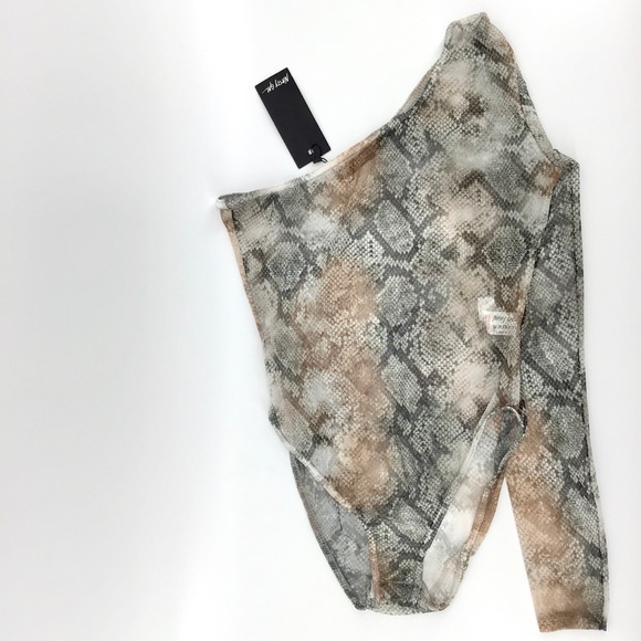 Nasty Gal | Sheer Snakeskin Print Bodysuit - Picture 4 of 4